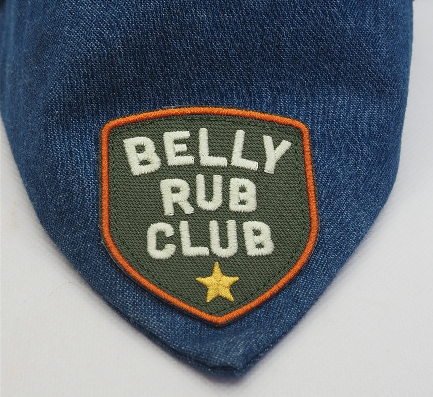 Blue Denim Belly Rub Club Dog Bandanas