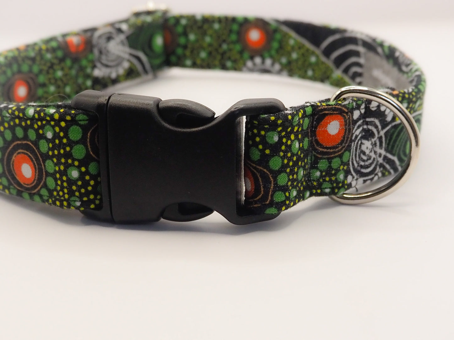 Green Aboriginal Art Dog Collar