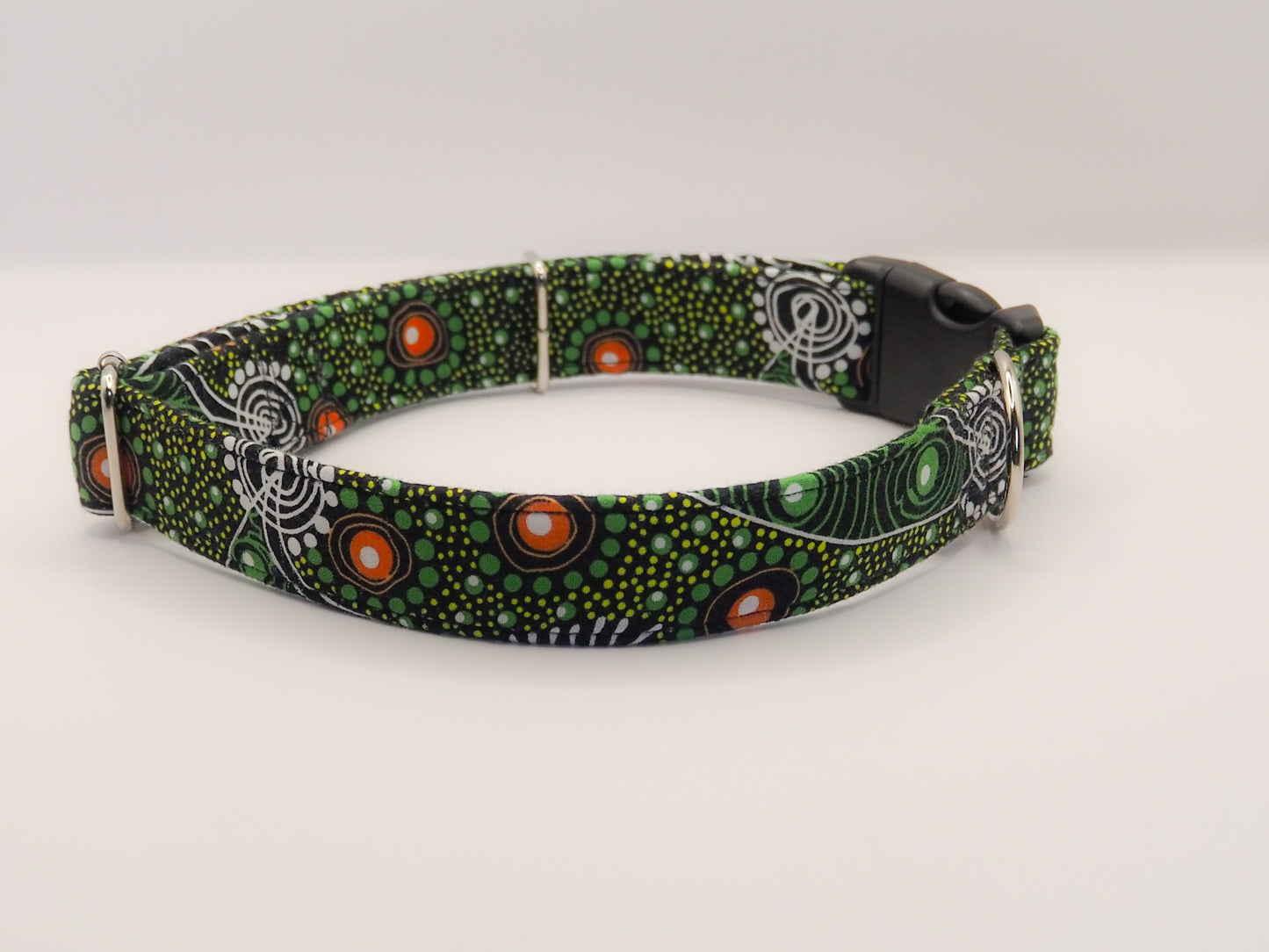 Green Aboriginal Art Dog Collar