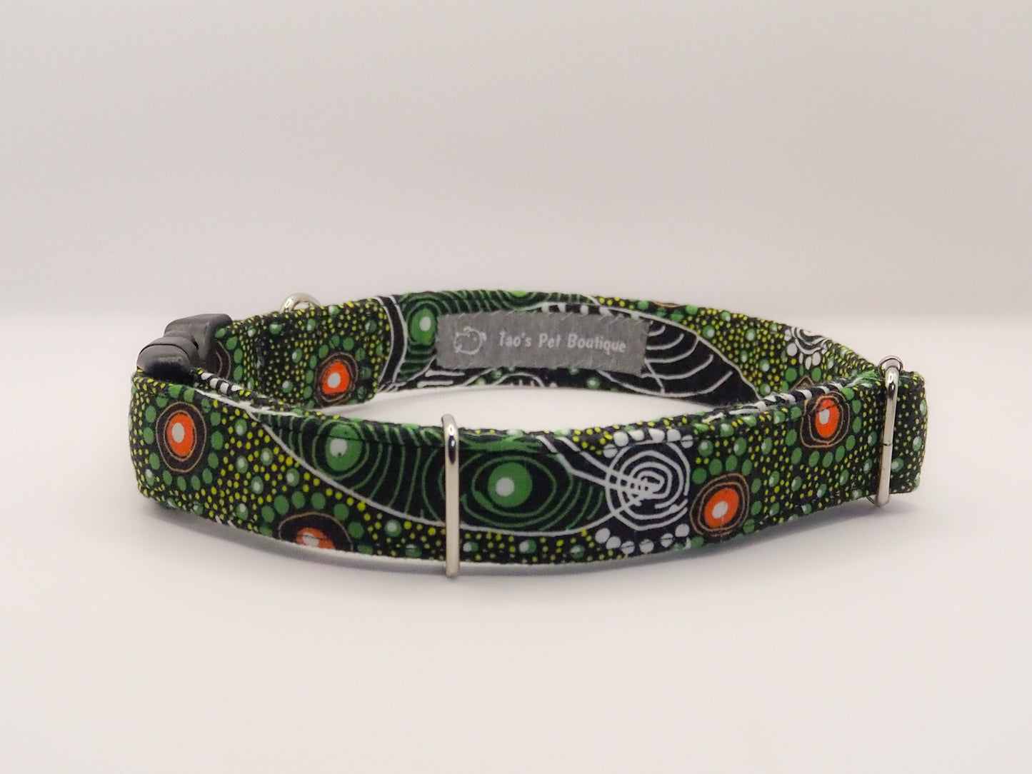 Green Aboriginal Art Dog Collar