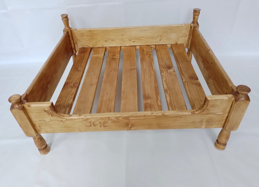 Handcrafted Wooden Dog Bed