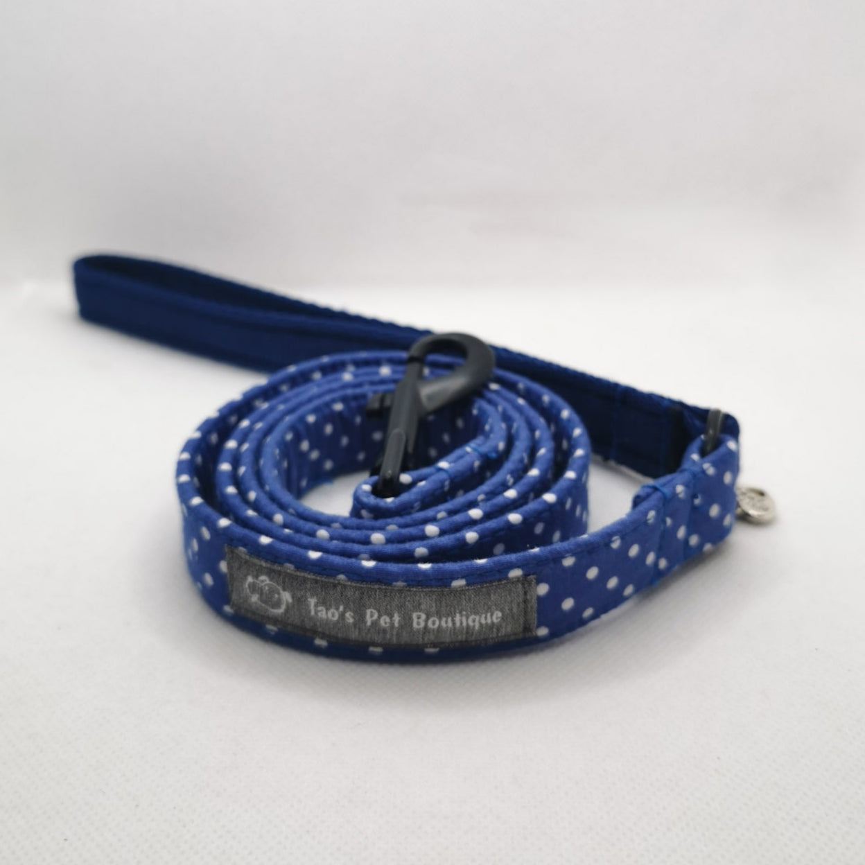 Blue and White Polka Dot Dog Lead