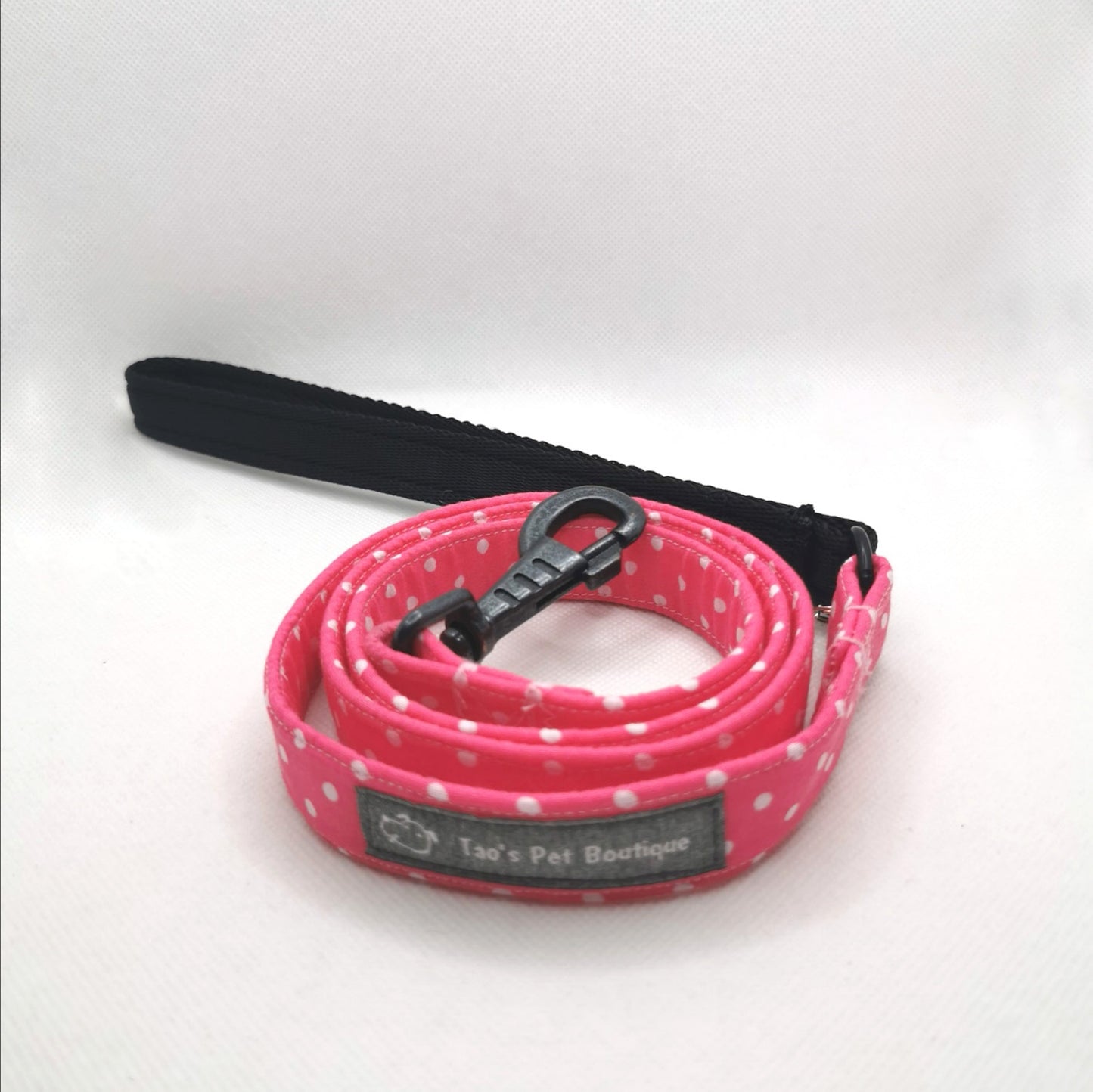 Pink and White Polka Dot Dog Lead