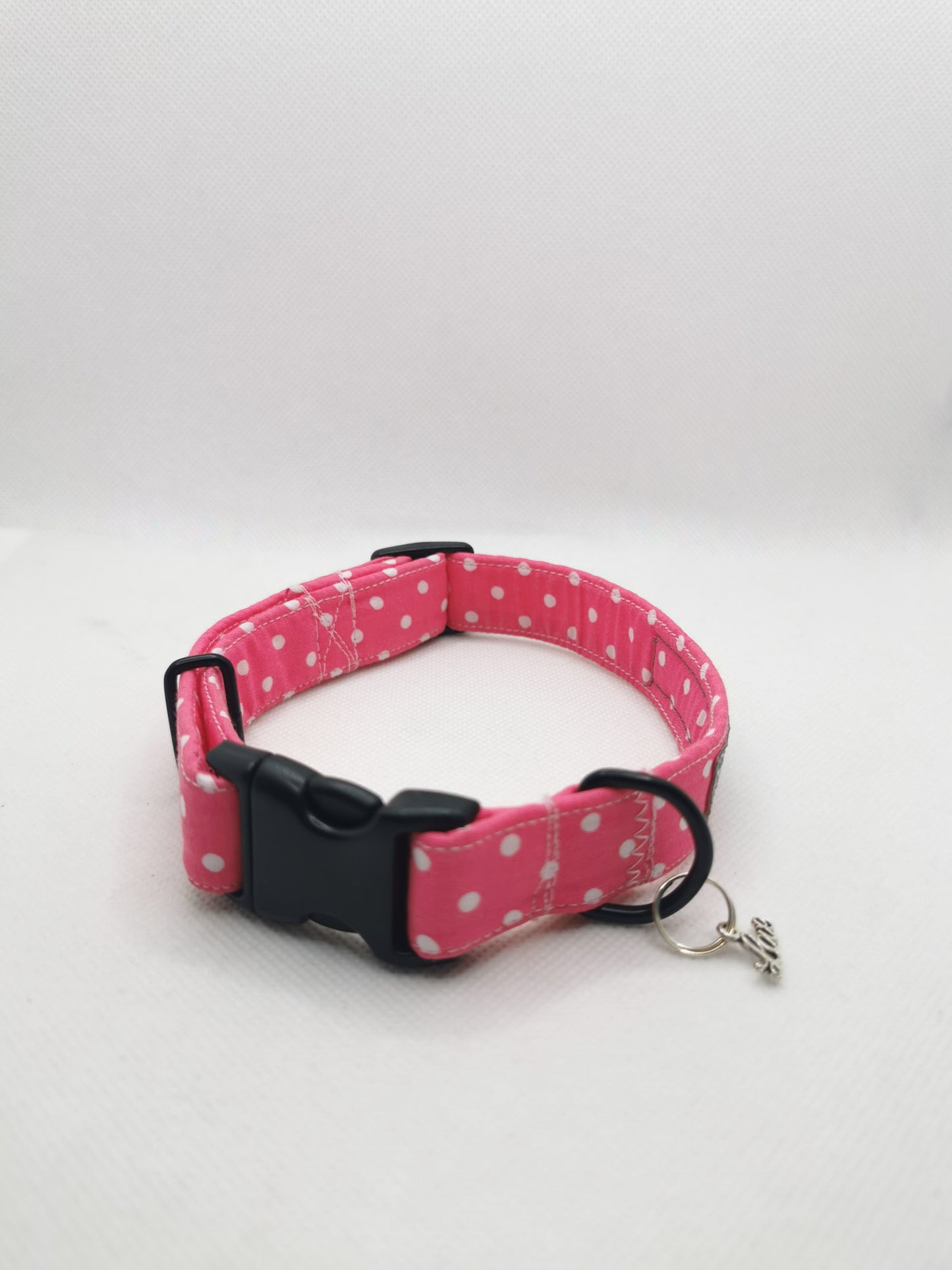 Pink and White Polka Dot Dog Collar