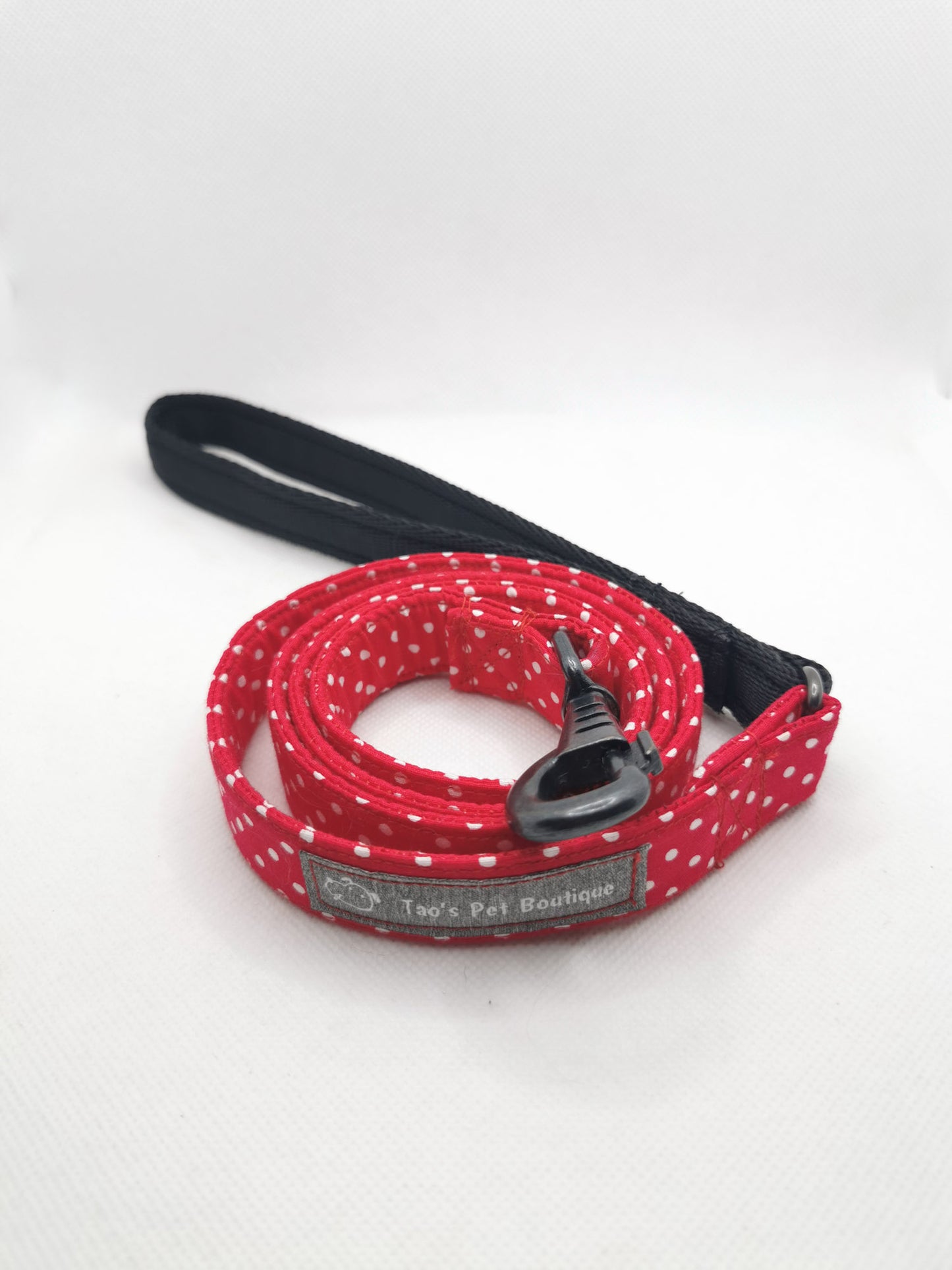 Blue and White Polka Dot Dog Lead