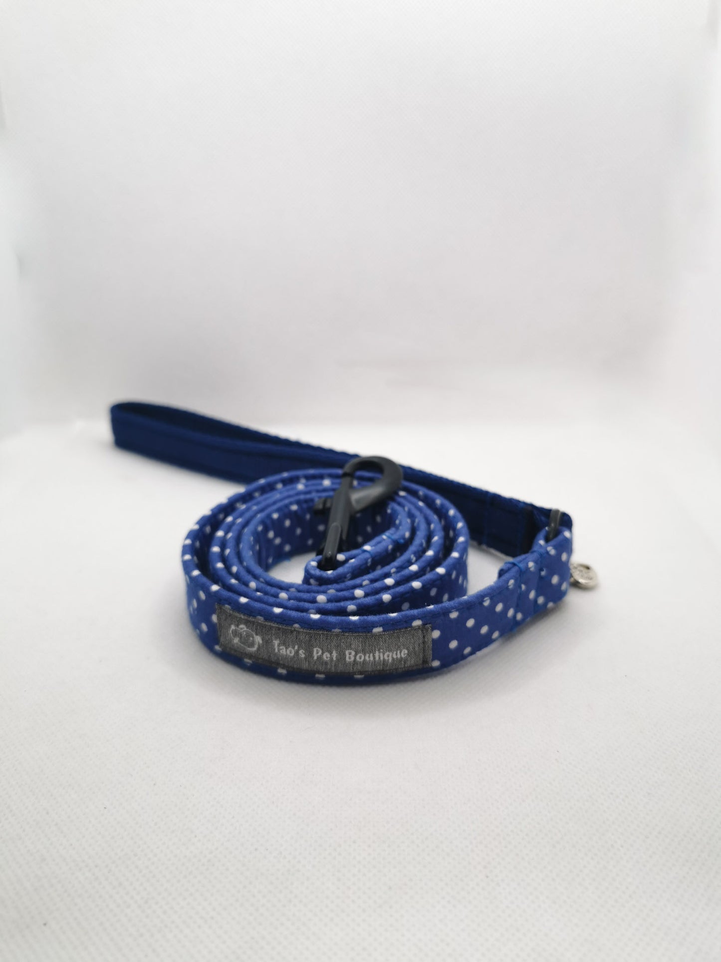 Blue and White Polka Dot Dog Lead