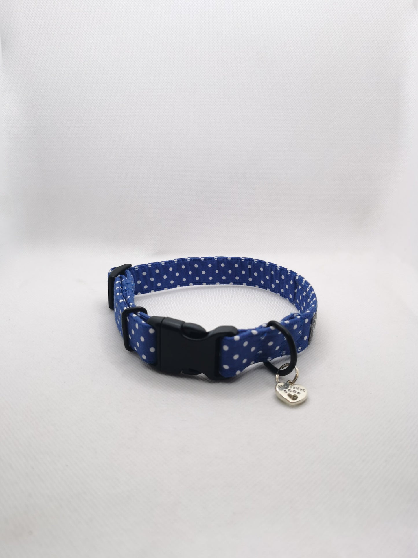 Blue and White Polka Dot Dog Collar