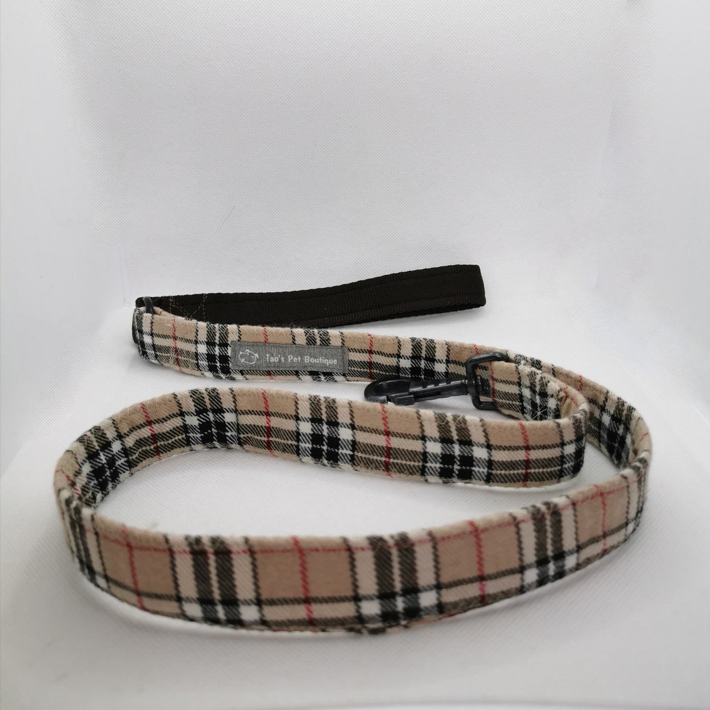 Beige Tartan Dog Lead