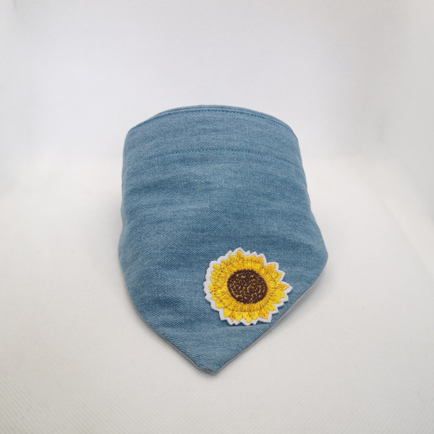 Tuscan Sunflower Denim Dog Bandana