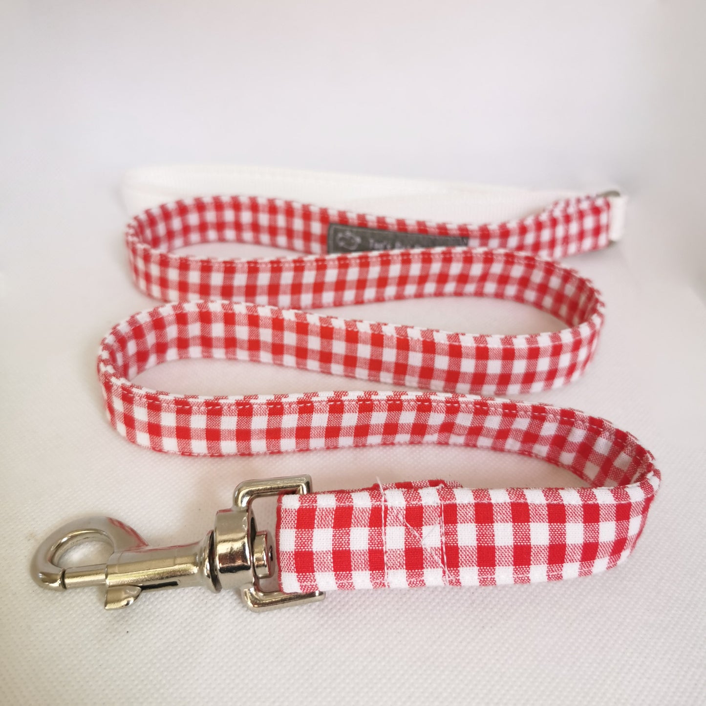 Red Gingham Dog Lead