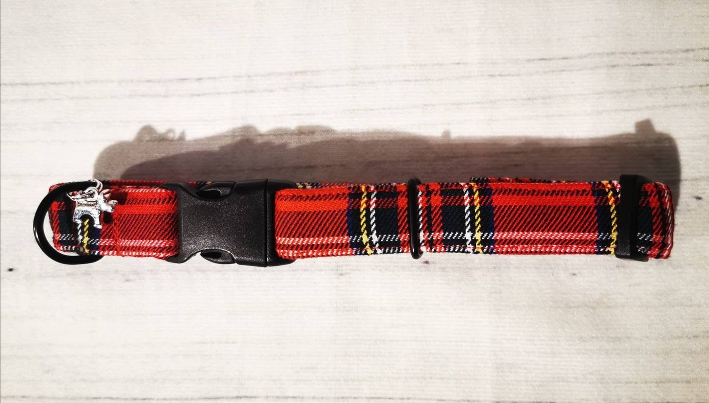 Red Tartan Dog Collar